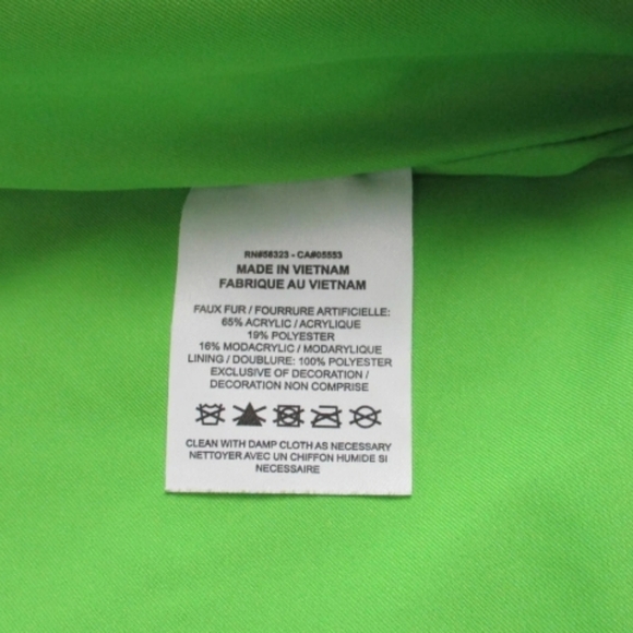 Blue & Green Oversized Faux Fur Plaid Button Front Pea Coat - Picture 12 of 16